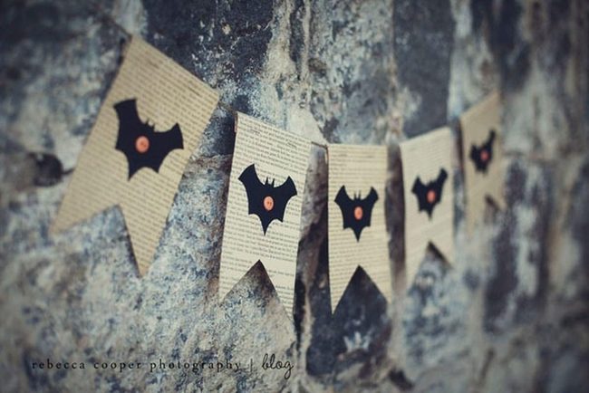 Orange-Eyed Bat Paper Flags
