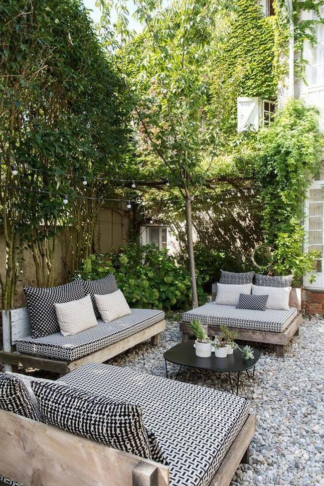 Green Sanctuary Seating With Gravel Paths