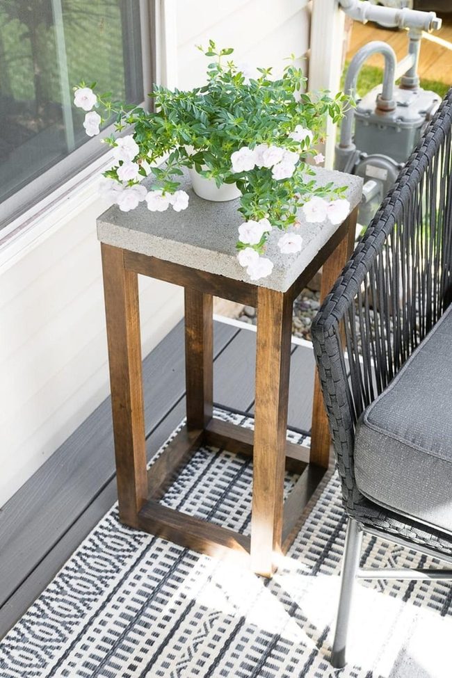 Green Plants, Stone And Wood Patio