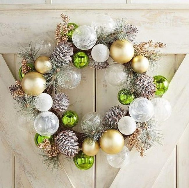 Gold And Green Shimmer Wreath