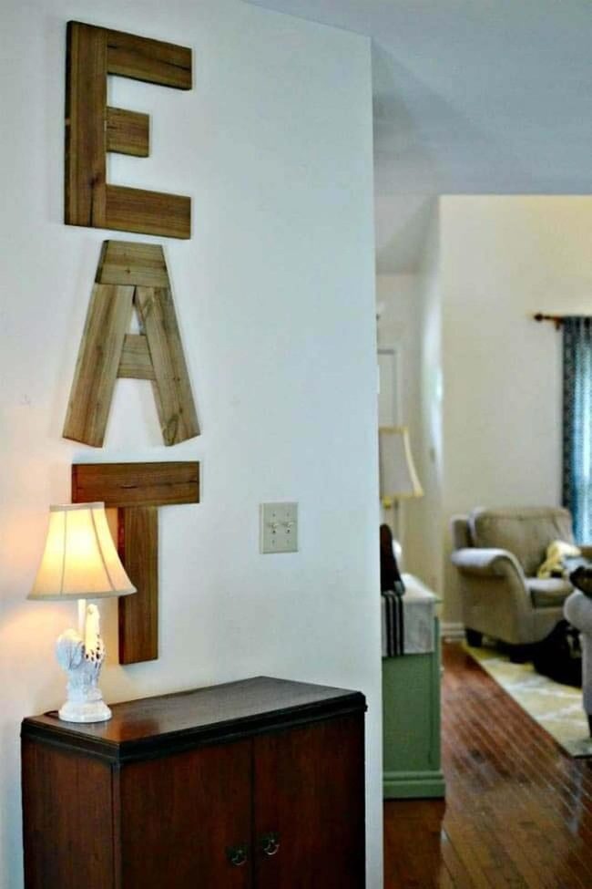 Reclaimed Wood Kitchen Letters