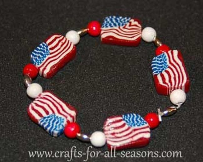 Stars And Stripes Beaded Bracelet