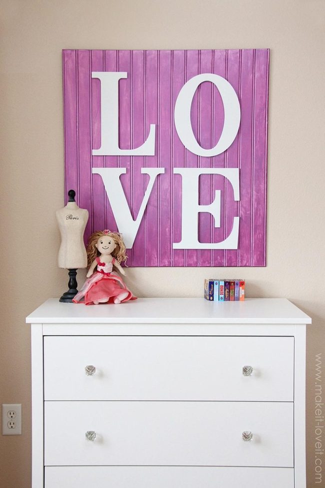 White Dressers Purple Love Letters