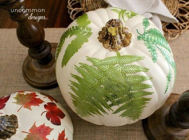 White Pumpkins Layered Greenery Centerpiece