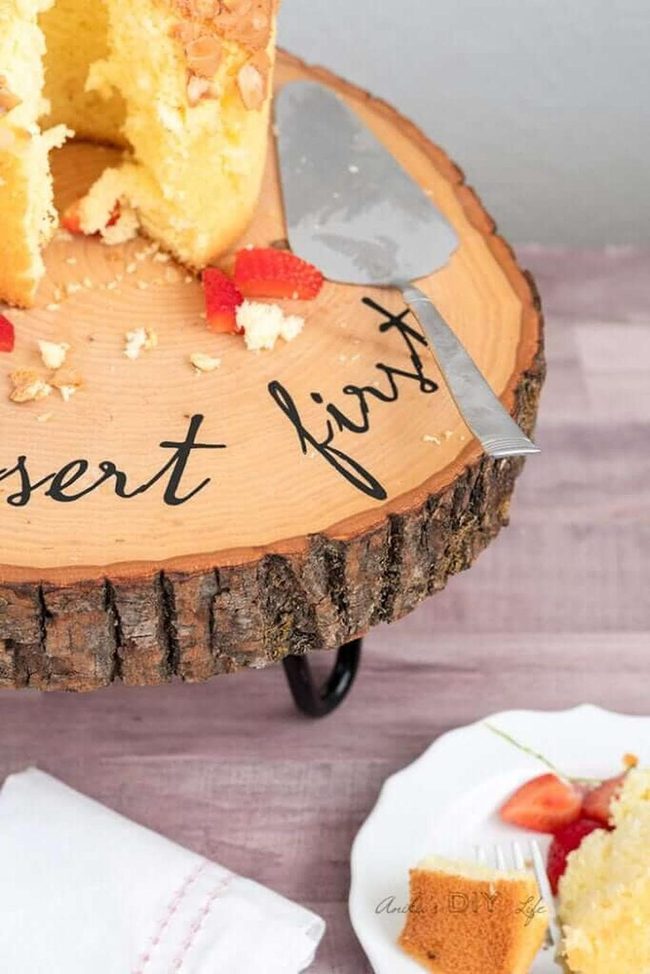 Wood Slice Cake Stand Dessert