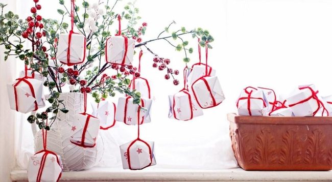 White Boxes Red String Celebration