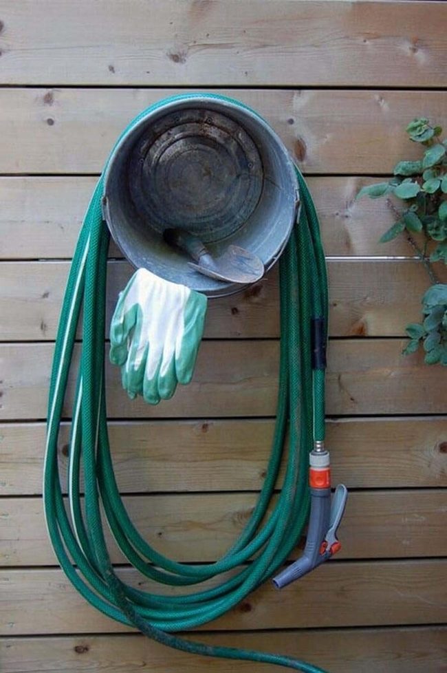 Galvanized Bucket Garden Storage