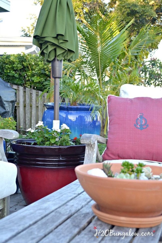 Blue Pots And Blooming Corners