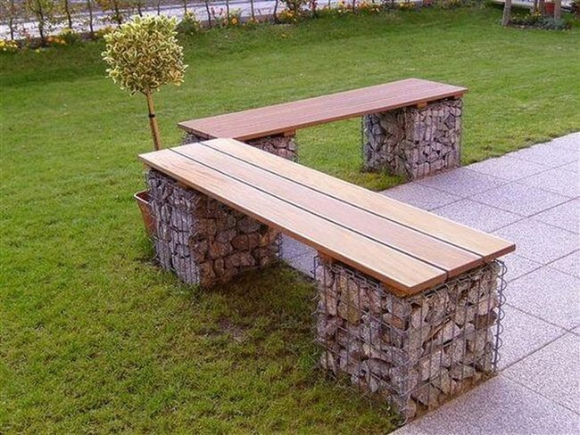 Stone And Timber Seating Walls