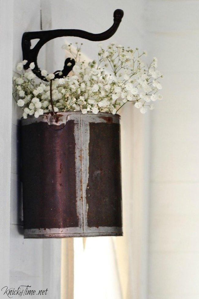 Painted Metal Can Garden Planter