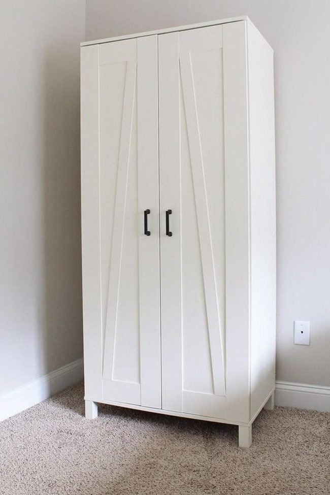 White Wardrobe Black Handles