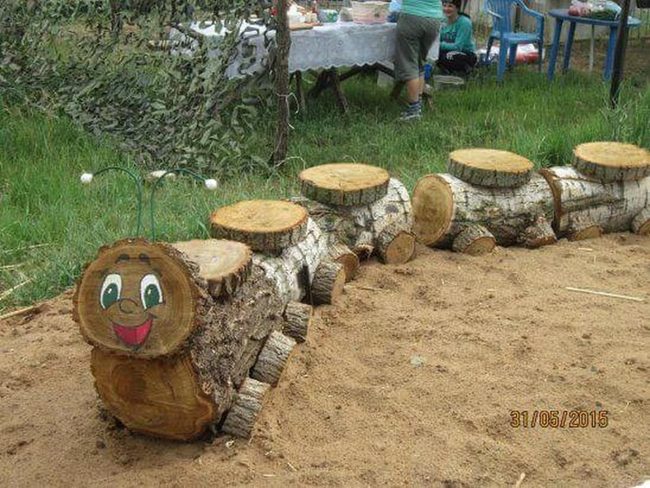 Wooden Caterpillar Outdoor Seating