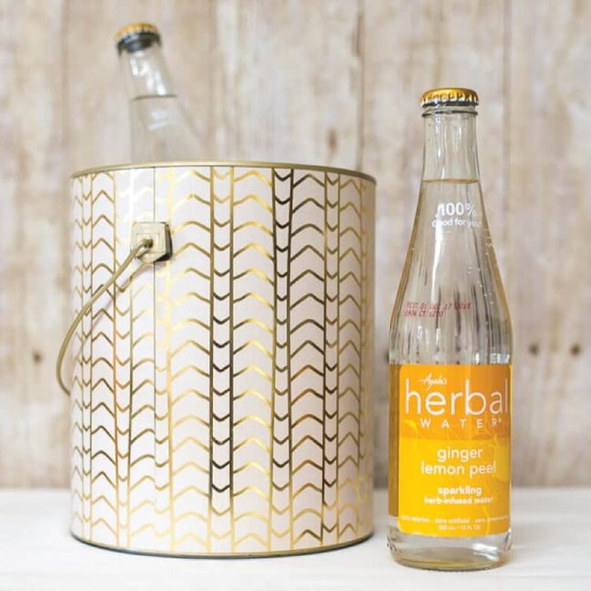 Gilded Metal Beverage Station