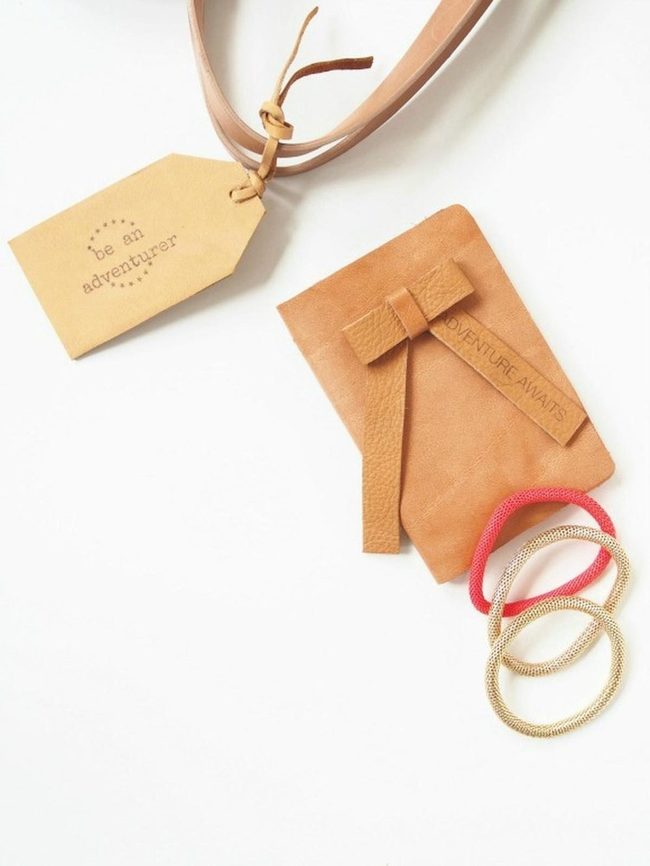 Brown Leather Travel Essentials