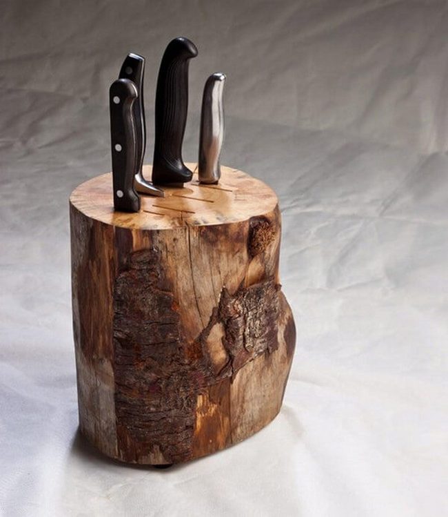 Wood Grain Knife Block