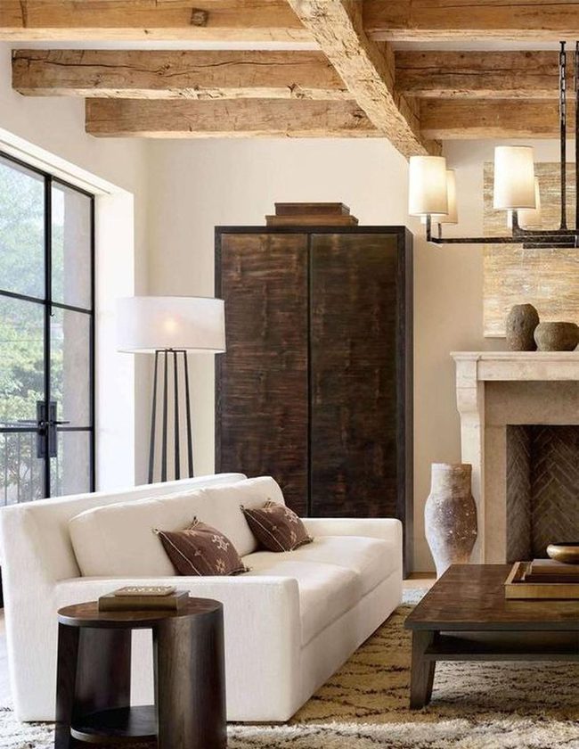 Exposed Wood Beams, Neutral Palette