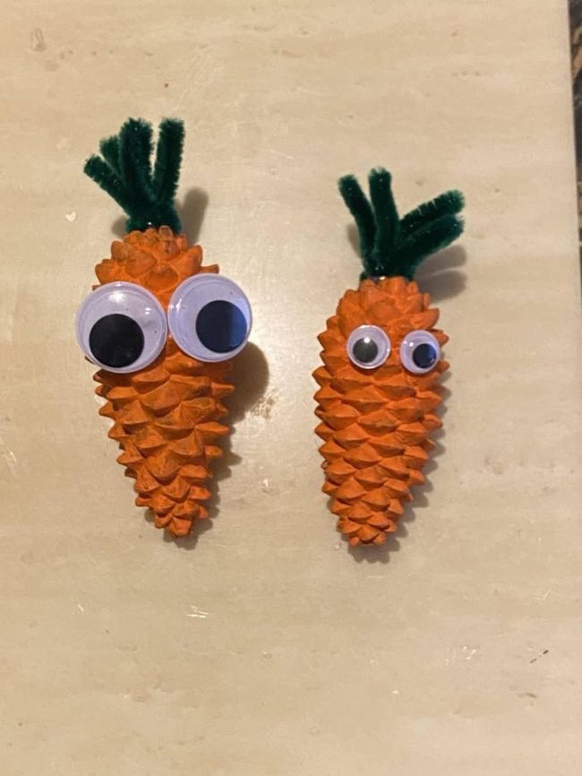 Orange Pinecone Vegetable Craft