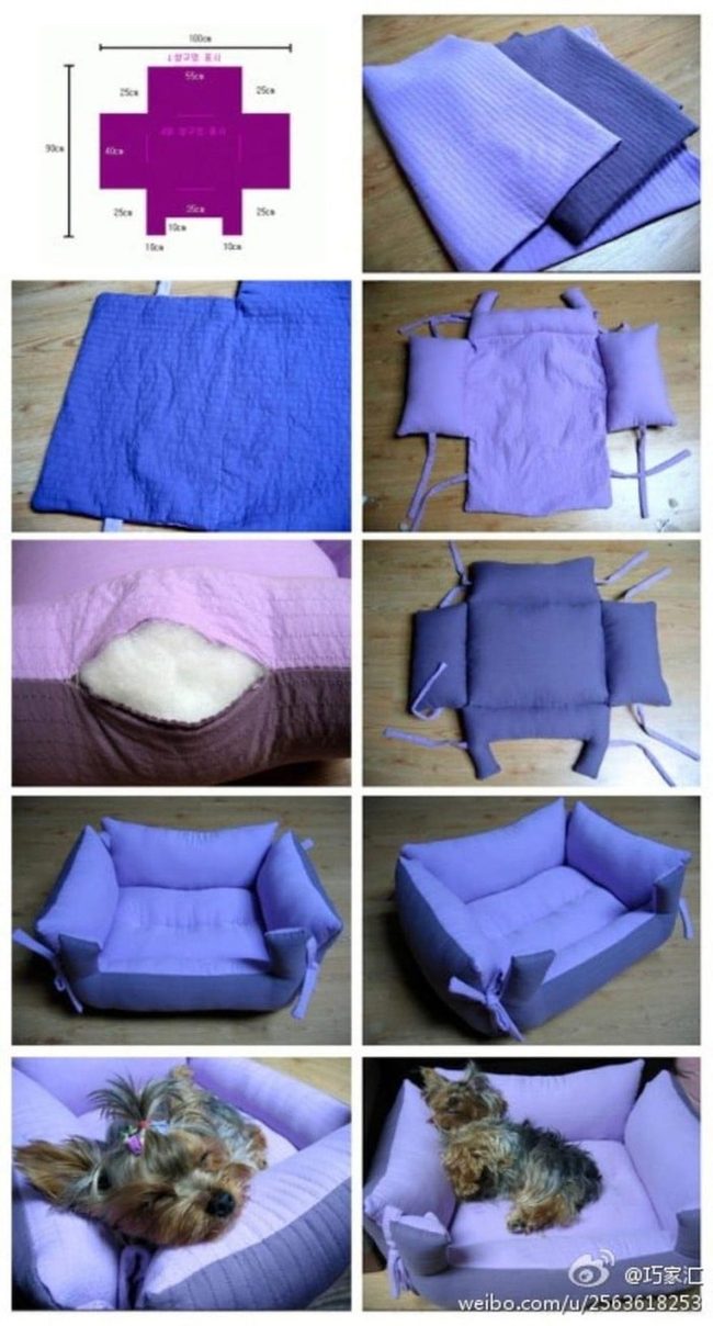 Handmade Bolster Dog Bed