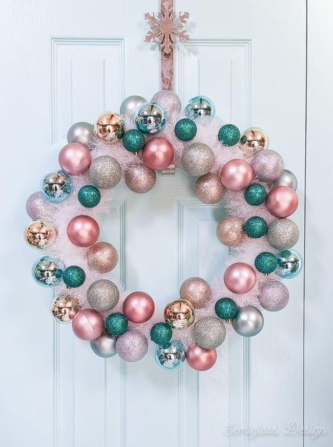 Metallic Ornaments Pink Teal Silver Gold