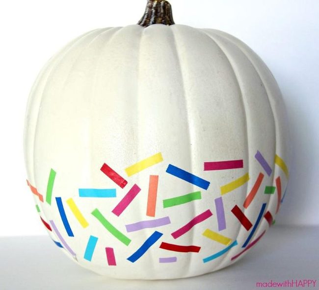Rainbow Striped White Pumpkin