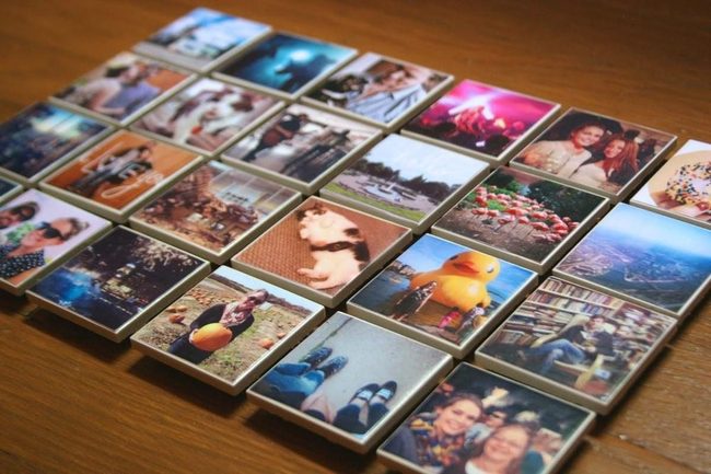 Wooden Photo Tiles Wall Gallery