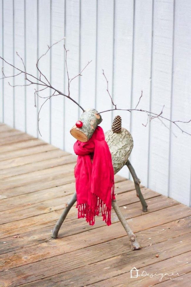 Natural Log Reindeer Figures