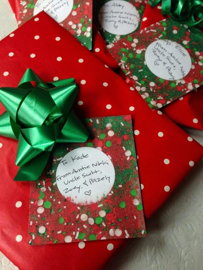 Red Polka Dot Presents With Green Bows