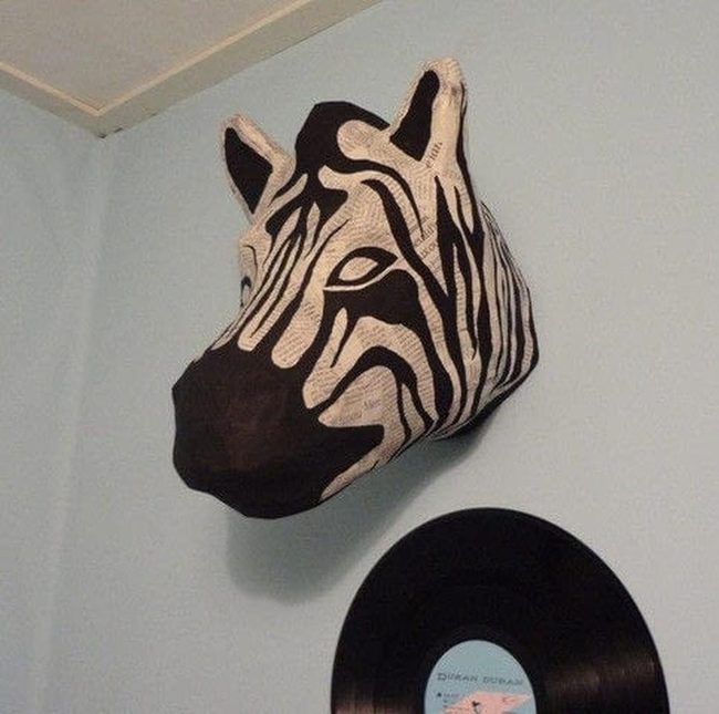 Monochrome Zebra Paper Sculpture