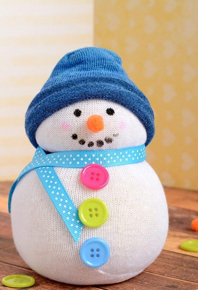 Stuffed Sock Snowmen Figures