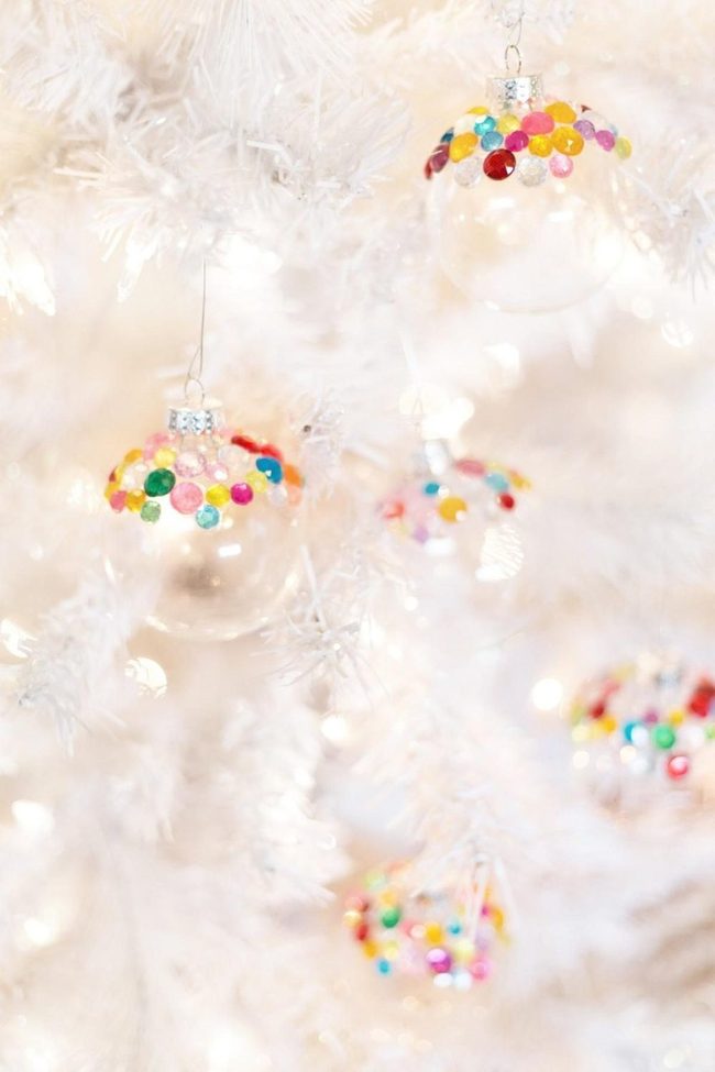 Sparkling Glass Beads White Branches