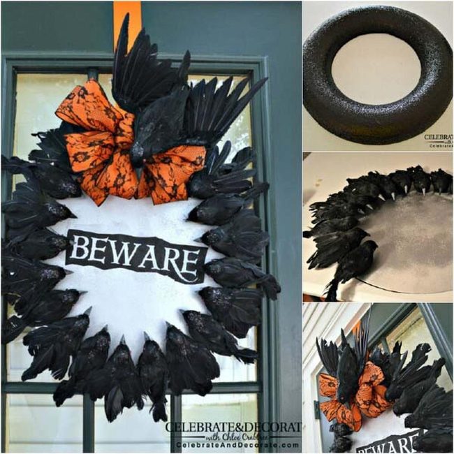 Black Crows Halloween Wreath