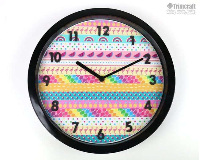Striped Fruit Rainbow Clock Face