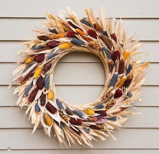 Multicolored Corn Kernel Wreath