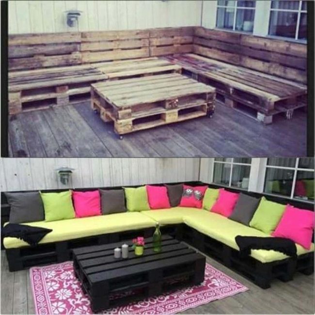 Pallet Wood Outdoor Seating Diy