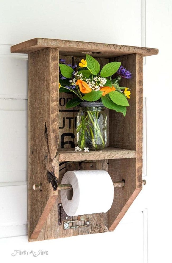 Weathered Wood Bathroom Storage