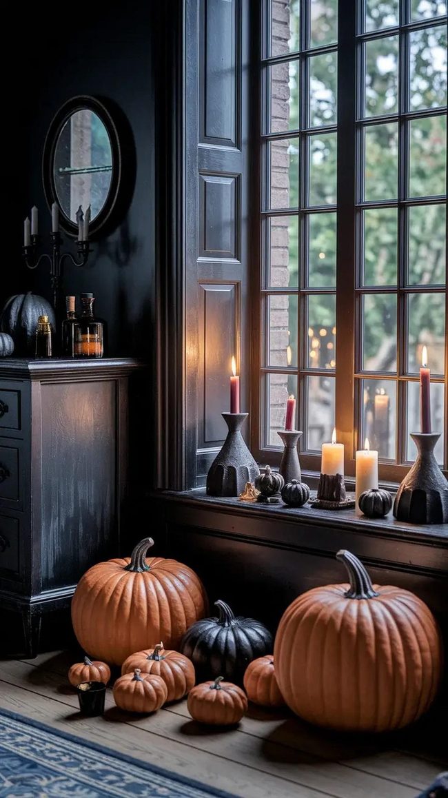 Black Candles, Layered Heights, Halloween Mood