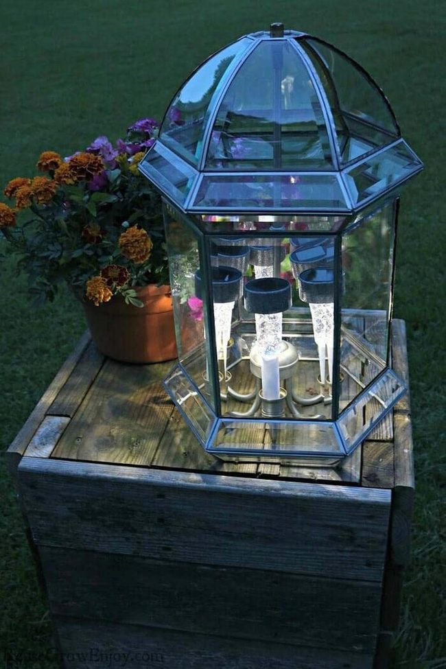 Solar Lights Lantern Centerpiece