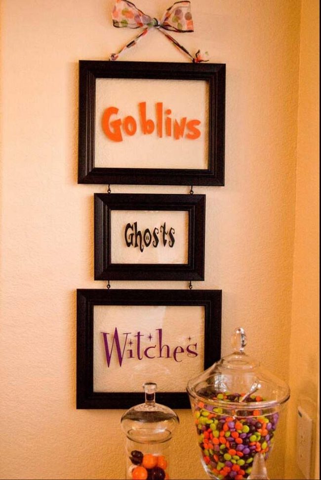 Thrift Store Halloween Frames Orange