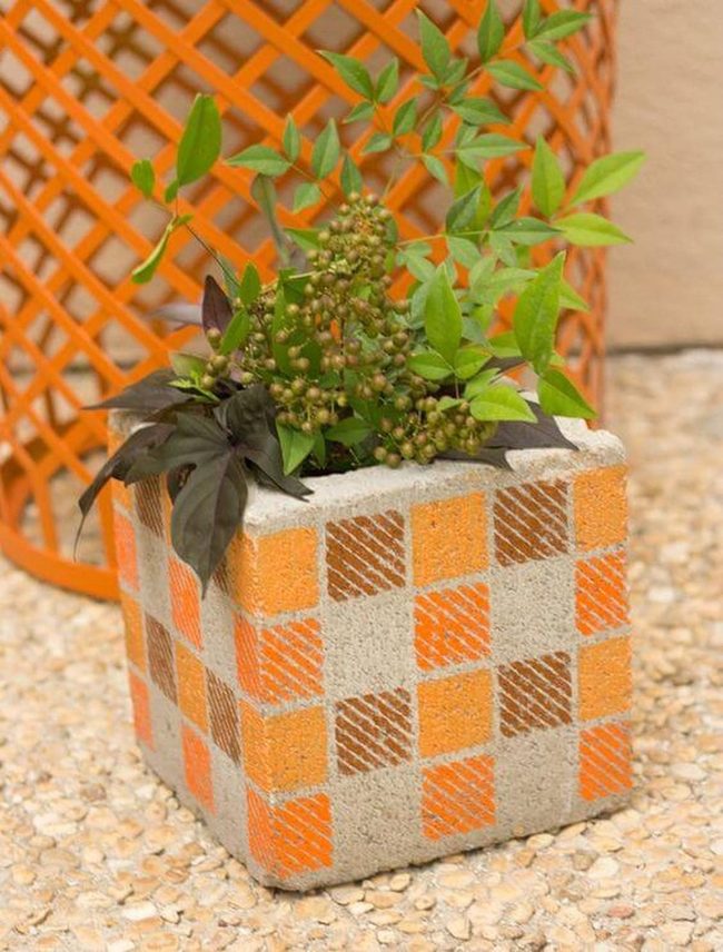 Geometric Cinder Block Planters