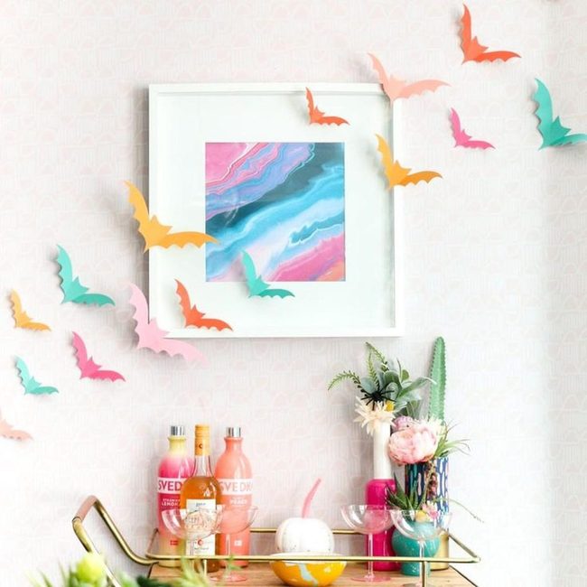 Pastel Halloween Paper Bats