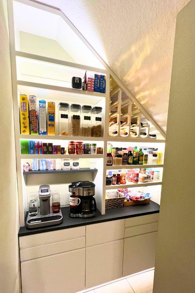Delicate-Lit Wine Pantry Brilliance