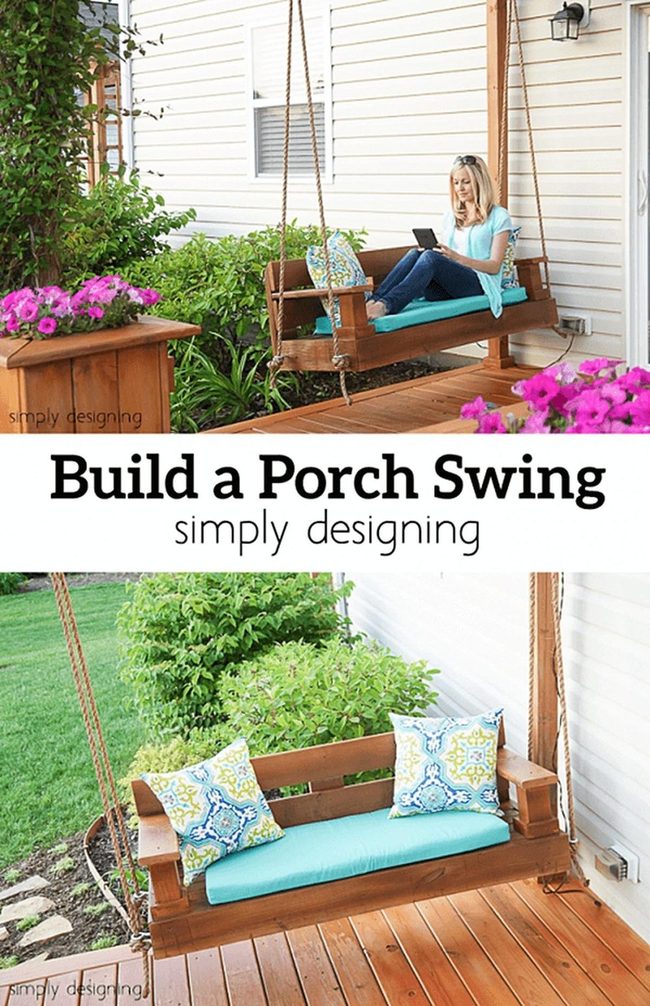 Aged Wood Porch Swing