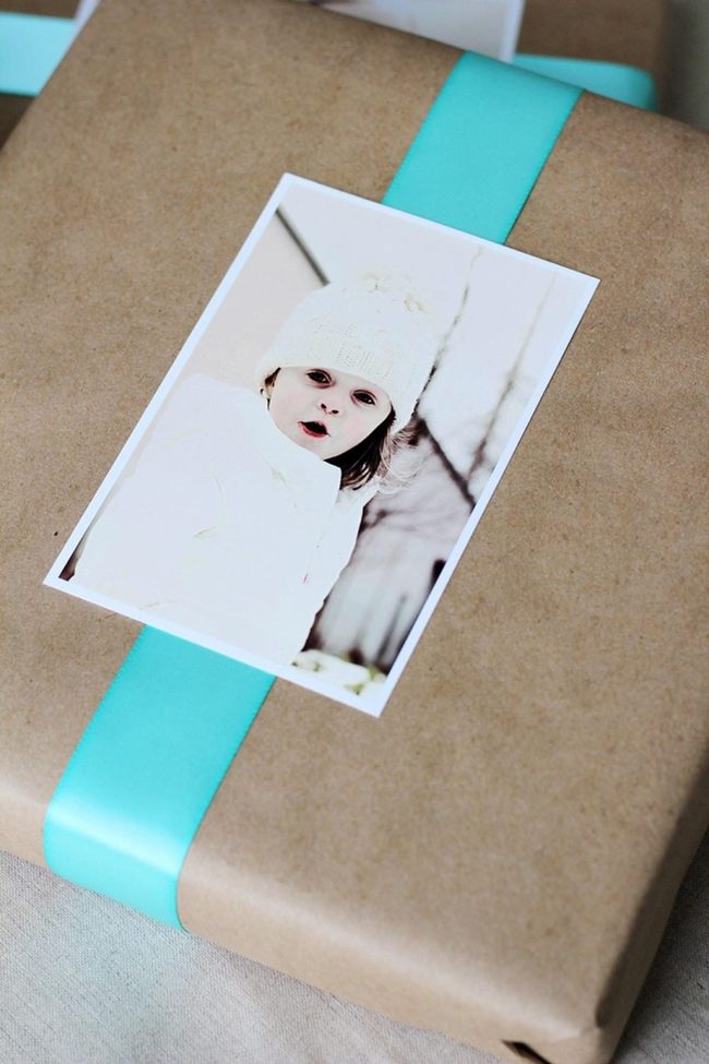Blue Ribbon On Brown Paper