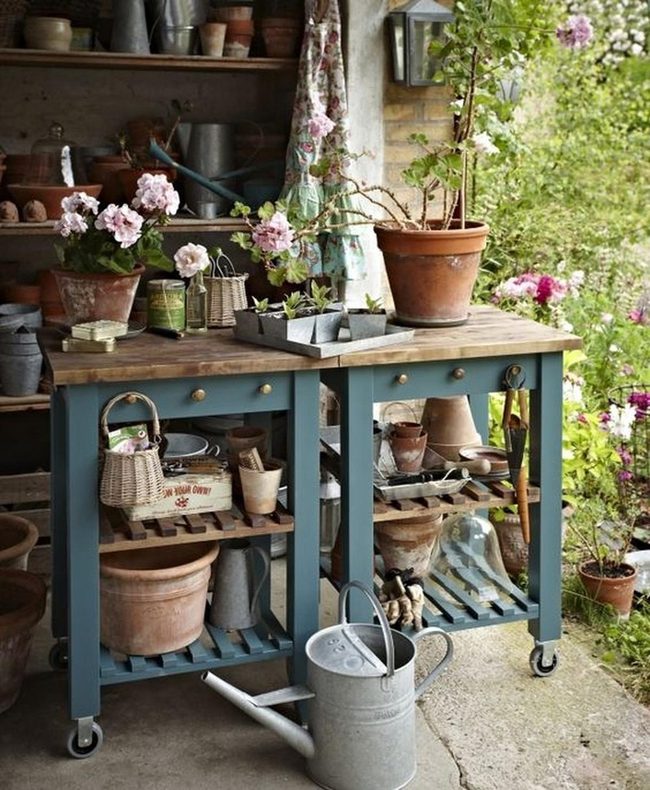 Pink Potted Plants Garden Shed
