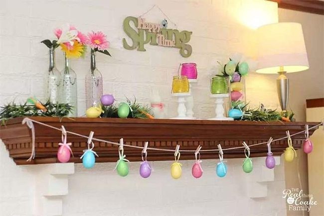 Colorful Eggs Transform Your Mantel