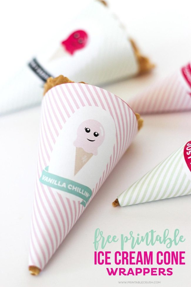 Pastel Striped Ice Cream Wraps