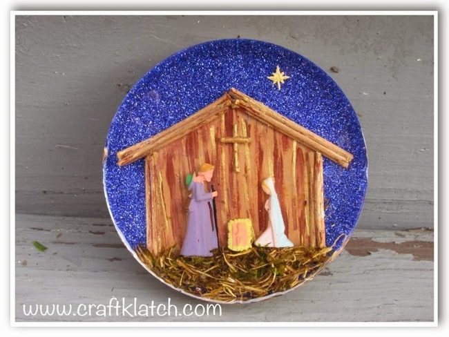 Sparkling Blue Nativity Stable