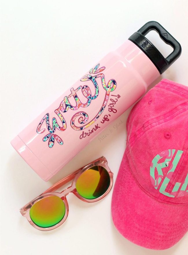 Pink Water Bottle Green Lens Combo