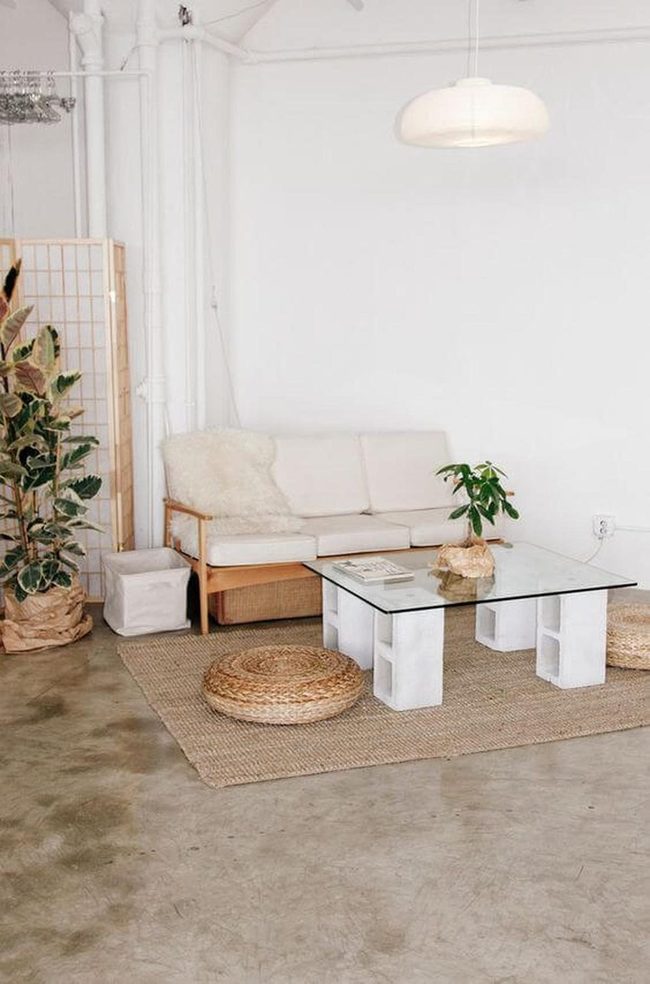 Industrial Cinder Block Coffee Table