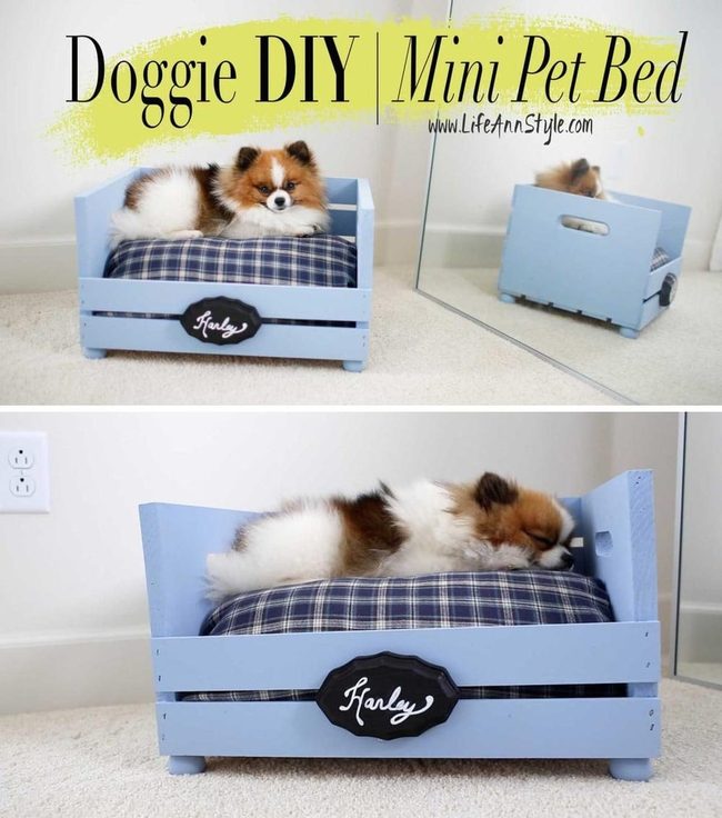 Wooden Crate Pet Bed